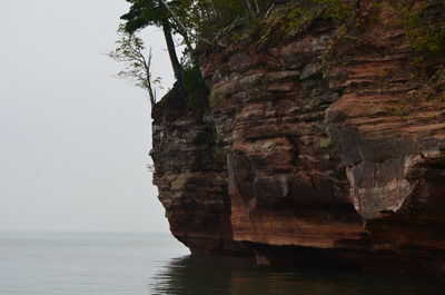 View of rock in sea