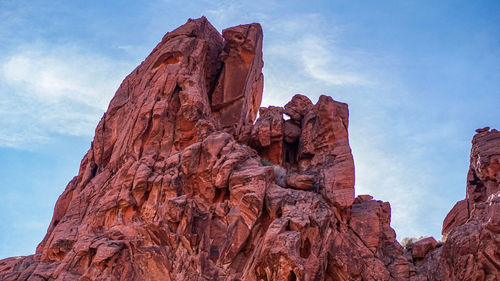 Low angle view of rock formations