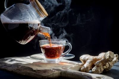 Close-up of coffee on table