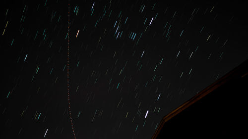 Close-up of illuminated star field against sky at night