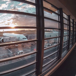 Reflection of sky on glass window