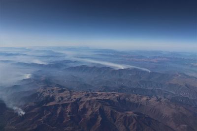 Aerial view of dramatic landscape