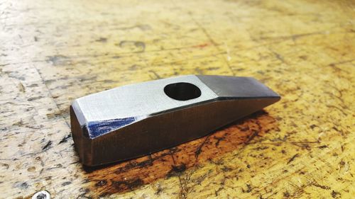 Close-up of paper on table