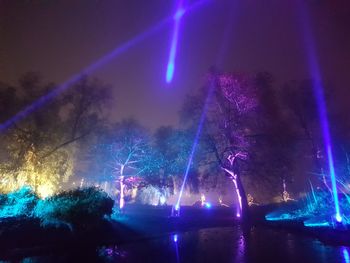 Illuminated fireworks against sky at night