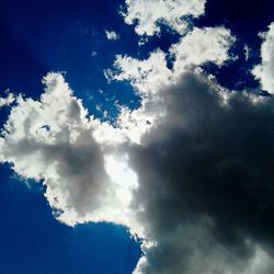 Low angle view of clouds in blue sky