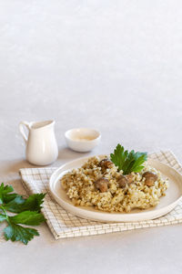 Close-up of food on table