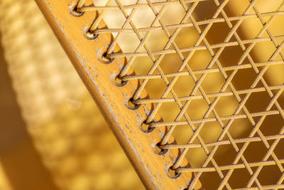 Full frame shot of canoe seat