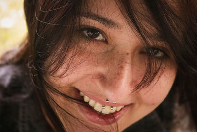 Close-up portrait of young woman