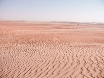 Scenic view of desert against clear sky