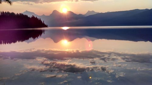 Sunset over lake