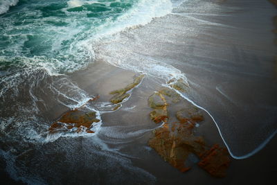 High angle view of beach