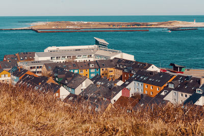 High angle view of sea against sky