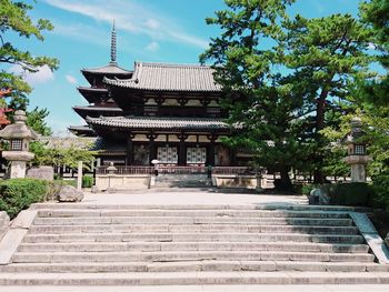 View of steps leading towards temple