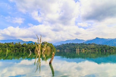 Panoramic view of lake against sky