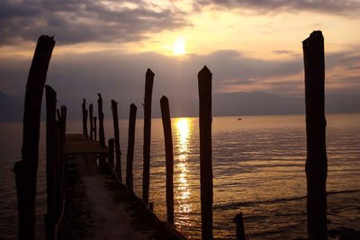 Scenic view of sunset over sea