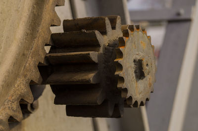 Close-up of rusty gear