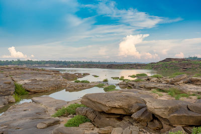 Scenic view of land against sky