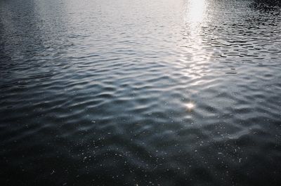 High angle view of rippled water in lake
