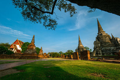 View of temple building against sky