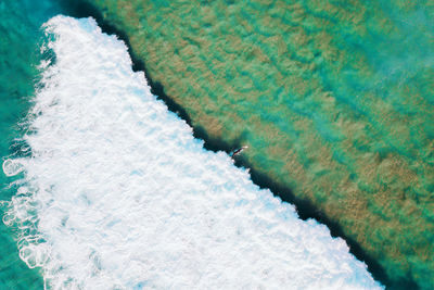High angle view of frozen sea