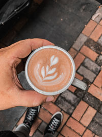 High angle view of coffee cup