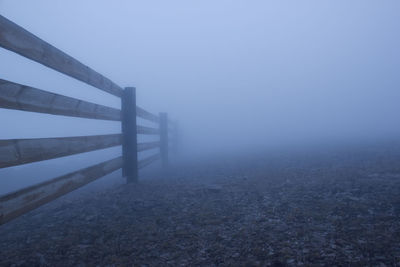 Scenic view of landscape against sky during winter