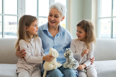 Mother and daughter at home