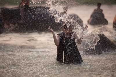 People enjoying in water