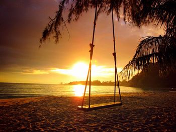 Scenic view of sea at sunset