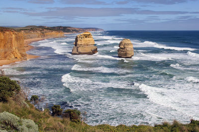 12 apostles rock formations in ocean