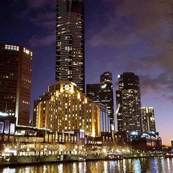 City skyline at night