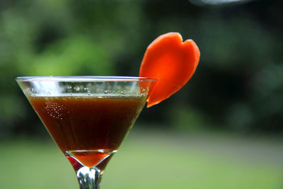 Close-up of orange drink