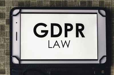Close-up of warning sign on the wall