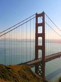 Suspension bridge over sea