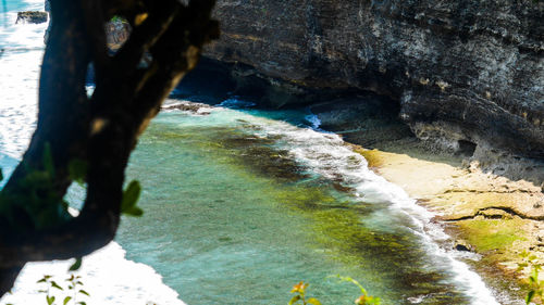 Scenic view of waterfall