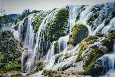 Scenic view of waterfall