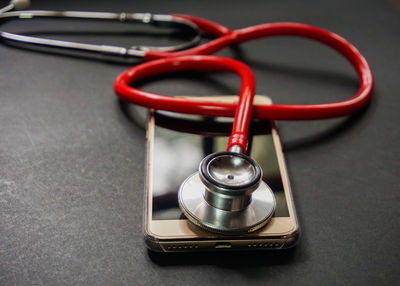 Close-up of eyeglasses on table
