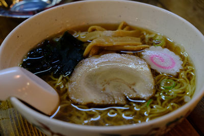 Close-up of soup in bowl