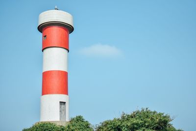 Low angle view of lighthouse against sky