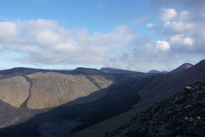 Scenic view of mountains against sky