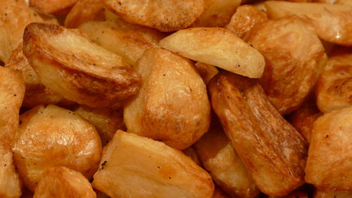 Full frame shot of fried potatoes