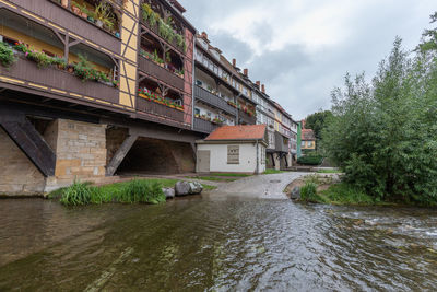 River amidst buildings against sky