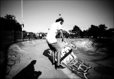 Man skateboarding on skateboard