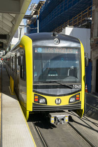 Train on railroad station platform