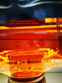 Close-up of beer in glass