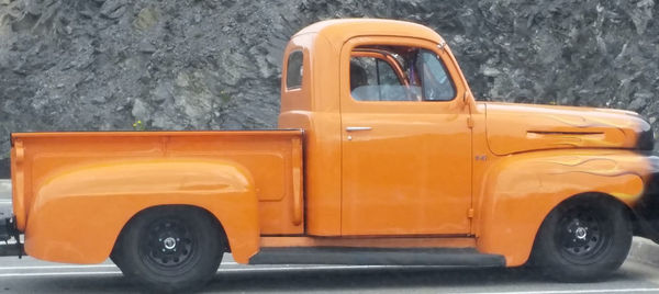 Close-up of yellow car