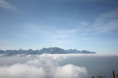 Scenic view of mountains against sky