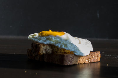 Close-up of breakfast on table