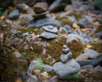 Stack of stones on rocks