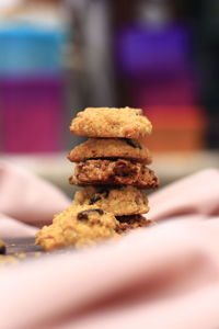 Close-up of hand holding cookies